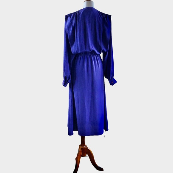 Pierre Cardin Vintage Wrap Dress Purple V-Neck Beaded Sequins - Picture 11 of 12